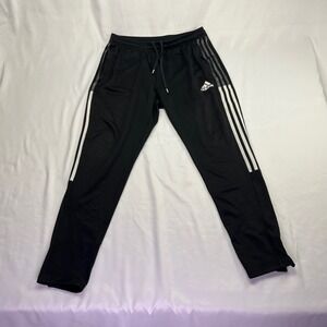 Adidas Track Pants Black AEROREADY 3-Stripes Ankle Zip Mesh Panels‎ Medium